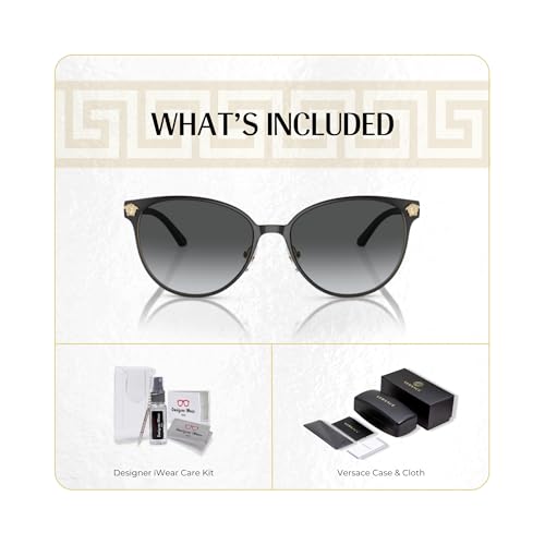 Versace VE2168 Round Sunglasses for Women +BUNDLE with ACCESSORY EYEWEAR KIT2