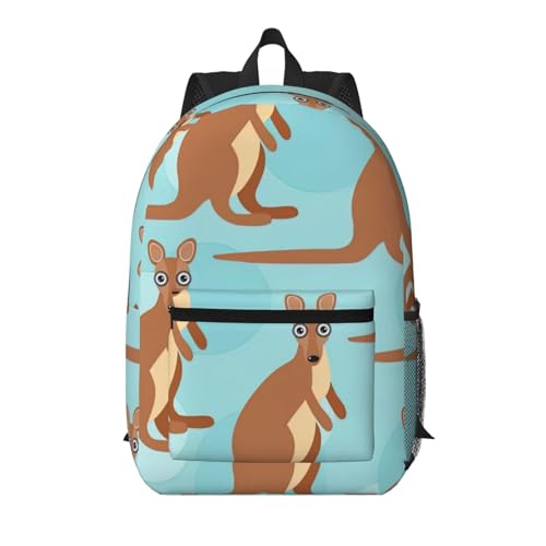 Sac à dos quotidien multi-poches noir 43,2 cm avec motif kangourou original