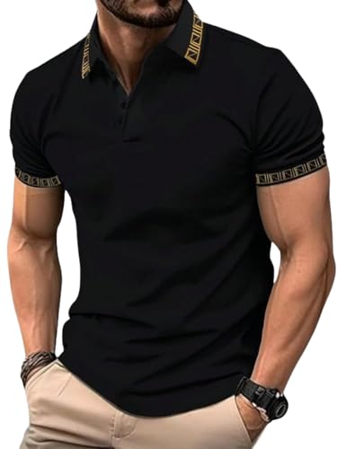 Image of GRECIILOOKS Tshirt for Man | Polycotton Regular Fit Half Sleeve Mens Tshirt | Polo Casual T Shirt for Man | Perfect for Golf, Travel & Outdoor Casual Look