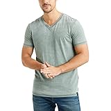 Lucky Brand Men's Venice Burnout V-Neck Tee Shirt, Laurel Wreath, X-Large