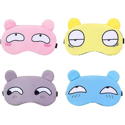 4 Pack Sleeping Eye Masks Cute Sleep Blindfold Sleep Shade Cover Rest Eyepatch Blindfold Shield Travel Sleeping for Eye Mask Daydream Sleep Mask Cover
