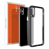 Eakase iPhone X Case, [Drop Protection] Air Cushion TPU Bumper with Clear Hard PC Back Cover [Slim Fit] for iPhone 10 - Black Edge