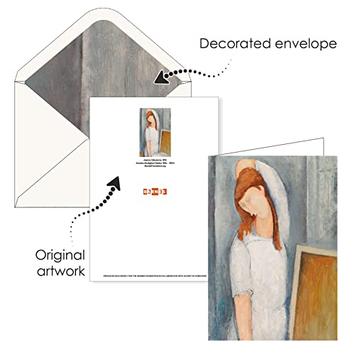 Image of RainCaper Fine Art Keepsake 5x7 Blank Stationery Greeting Note Cards With Decorative Envelopes, Gift Boxed Set of 16 | 300 GSM Cardstock (Barnes /Modigliani)