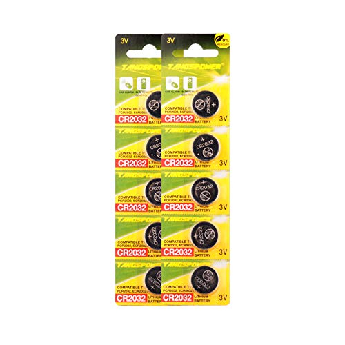 Piles Boutons 3V 10 Lot de Piles Bouton CR2032 Pile Bouton Batterie Cover