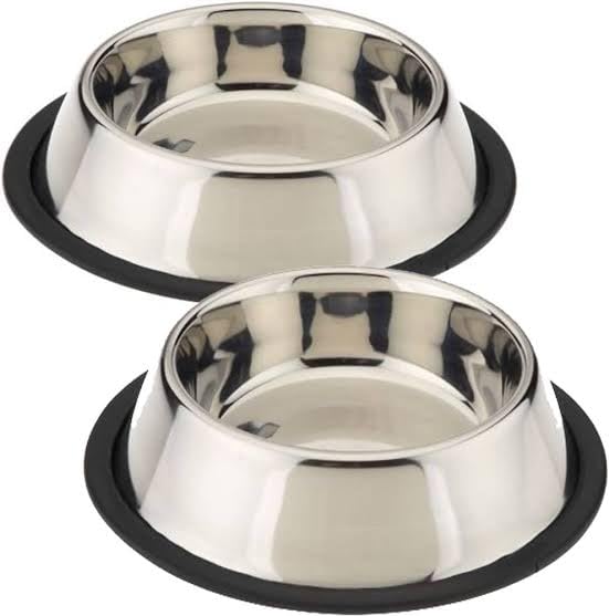 Image of Pet & Vet Stainless Steel Pet Bowl,500Ml Pack of 2, [Cat,Dog]