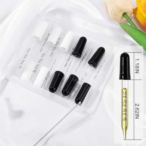 Image of 10 Pcs Eye Dropper with Durable Rubber Head, 1ml Glass Dropper, Liquid Droppers for Oils, Eye Droppers for Medicine, Precise Pipette Droppers for crafts, Essential Oil, Food