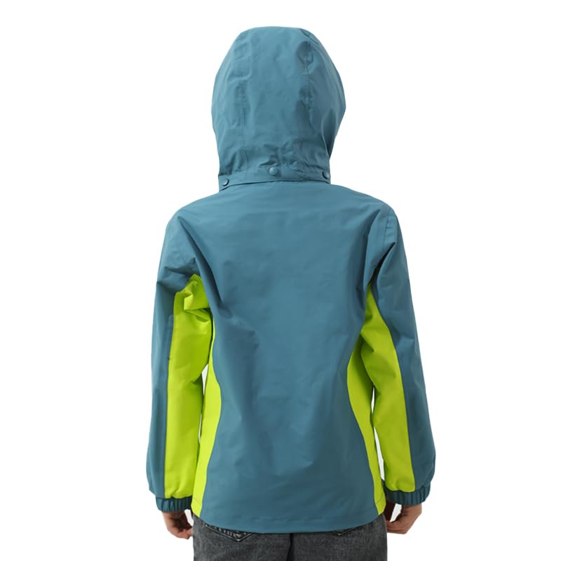 Image of YINGJIELIDE Boys Girls Waterproof Rain Jackets Kids Easy to Fold Windbreaker Lightweight Outdoor Hooded Raincoat