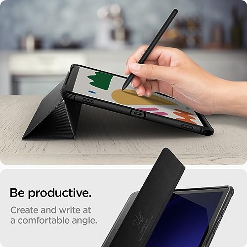 Image of Spigen for Galaxy Tab S9 Case (2023), Rugged Armor Pro Protective Tri-Fold Cover with Built-in S Pen Holder, Shock-Absorbing Carbon Fiber Design, 11 inch, Black