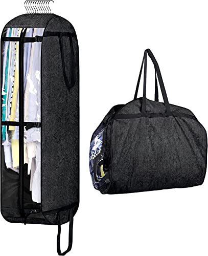 MISSLO Transportador de ropa de 50 pulgadas para viajes, bolsa de mudanza para colgar fundas de ropa con tela Oxford duradera para mujeres y hombres, negro