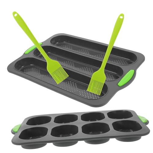 MUCKLILY Diy Baking Mould Silicone Bread Mould Bread Rolls Mold French Loaf Baking Easy Release