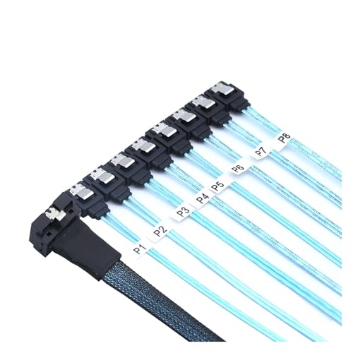 Cable interno Slimline S/AS 4.0 LP SFF-8654 a 8X SATA 0.5m miniatura 5