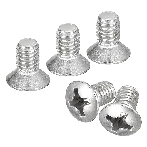 QUARKZMAN Tornillos para Máquina con Cabeza Ovalada Phillips, M6x10 mm 25 Unidades Acero Inoxidable 304 Cabeza Ligeramente Avellanada Tornillos con Cabeza Avellanada Levantada.
