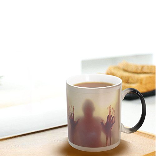 IGZOM Farbwechsel Tasse,Walking Dead magische Keramik Becher,Zombie Mug,lustige Geschenke - 6