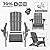 Folding Adirondack Chair Wood Texture 2 Pack, HDPE All-Weather Fire Pit Chairs, Plastic Adirondack Chairs with 2 Cup Holder, Outdoor Lawn Chair for Patio Garden (Grey)