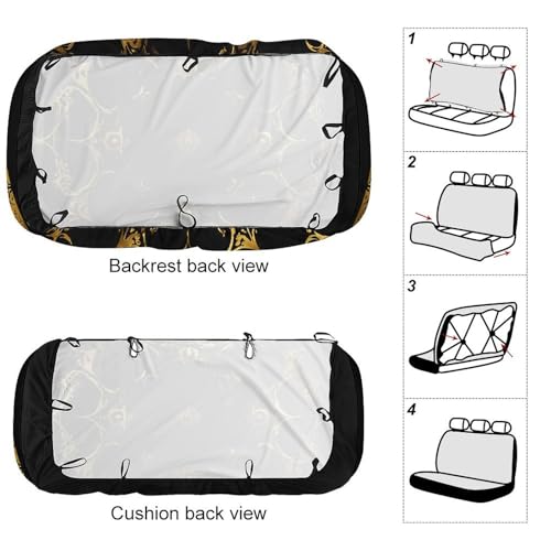 Housse de siege auto impermeable chic noire et doree haut de gamme - 3