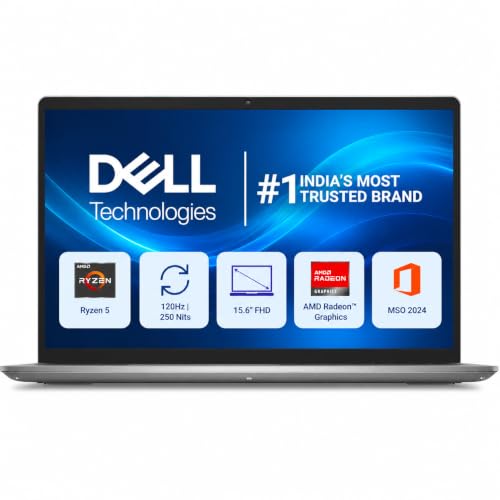 Image of Dell 15 (Previously Inspiron), AMD Ryzen 5-7530U, 16GB RAM, 512GB SSD, FHD IPS, 15.6 inch /39.62cm, Win 11, MSO 2024, Platinum Silver, 1.67kg,Standard Keyboard, 12 Month McAfee, Thin & Light, Laptop