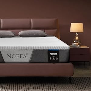 NOFFA Matelas Memoire de Forme 140x200cm, 20cm Épaisseur,Memory Foam Mattress,Fermeté Moyenne Mousse Matelas 140x200x20cm,Triple Mousse Support,Respirable et Extrêmement Durable