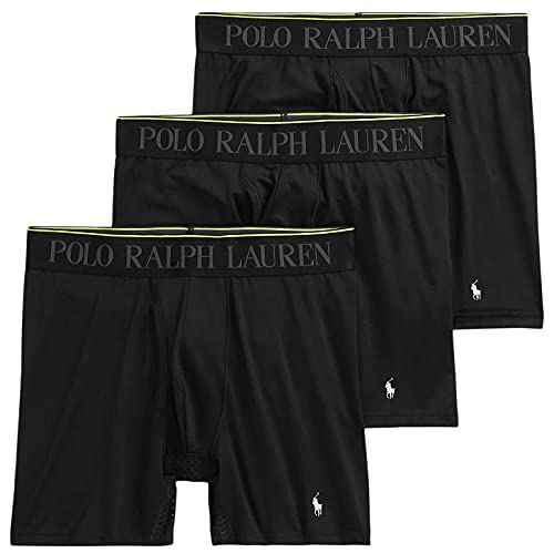 POLO RALPH LAUREN Men's 4D Flex Performance Air Boxer Briefs Regular and Long Leg 3-Pack