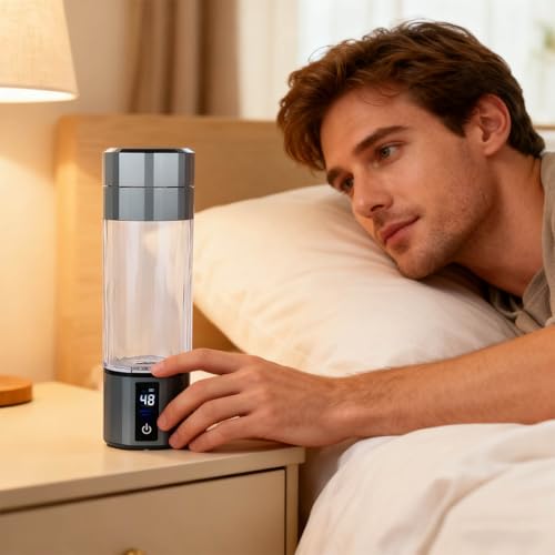 Bouteille d'eau hydrogène en verre pour électrolyse intelligente - 4