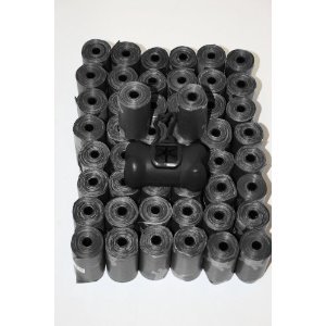 Image of 750 Count Un-Scented Black GoGo Pet Products Thick Pet Animal Dog Puppy Waste Poop bags w / FREE baggie Dispenser