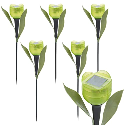 Lot de 6 tulipes solaires LED pour allée de jardin 6 couleurs disponibles (vert)