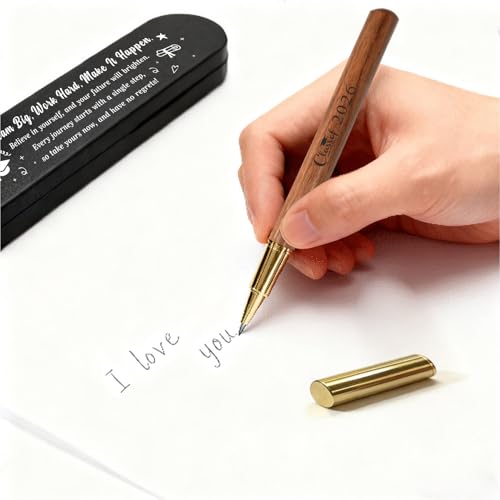 Bolígrafo Gel Madera Grabado con Caja de Regalo 2026 miniatura 3