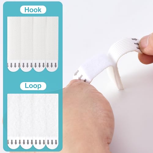 Image of HINZIC 6 Pairs /12 Strips Picture Hanging Strips Heavy Duty, Removable Adhesive White Picture Hanger No Damage for Home Office Dorm Picture Frame Wall Hanging Decorations