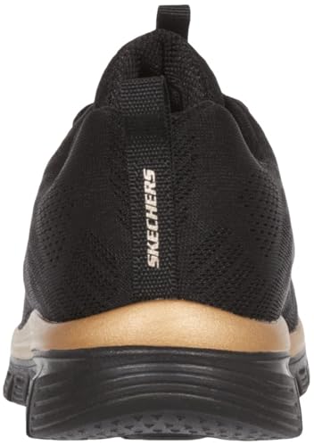 Image of Skechers Women's Graceful-Get Connected Sneaker, Black Rose Gold, 10