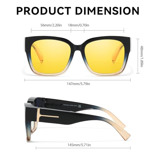 Image of SIPHEW Blue Light Blocking Fit Over Glasses for Women, Fashion Computer Gaming Phone TV Glasses Anti Eyestrain, Sleep Better