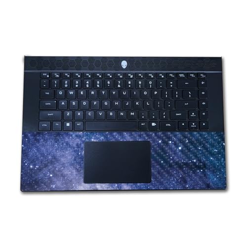 Image of Carbon Fiber Laptop Skin Compatible with Alienware M16 R2 (2024) - Blue Stars - Premium 3M Vinyl Protective Wrap Decal Cover - Easy to Apply | Crafted in The USA by MightySkins