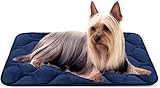 Dog Bed Mat Washable - Soft Fleece Crate Pad - Anti-slip Matress for Small Medium Large Pets (Blue S) by HeroDog