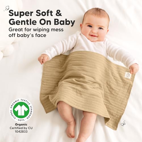 KeaBabies 6-Pack Baby Burp Cloths for Boys and Girls and 8-Pack Baby Bibs for Girls & Boys - Large Burp Cloths, Burping Clothes for Newborn - Teething Bibs for Infant, Toddlers Unisex4