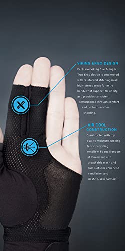 Viking Billiard Right Handed Pool Cue Glove For Women And Men Black Lycra And Moroccan Leather Size Small/Medium #TOP1