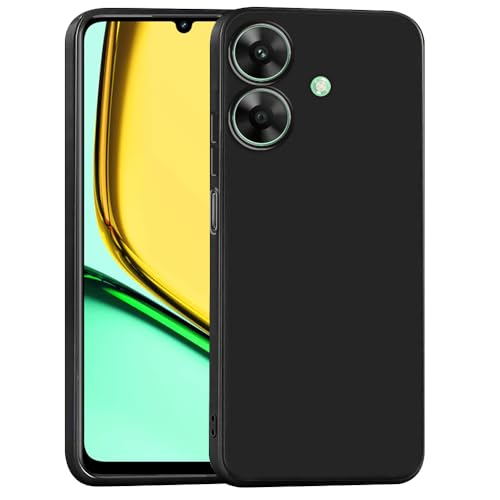 Image of Back Cover for Realme C61 4G / Narzo N61 4G | Full Camera Protection | Premium Liquid Silicon Case | Flexible Bumper Case for Realme C61 4G / Narzo N61 4G (Black)
