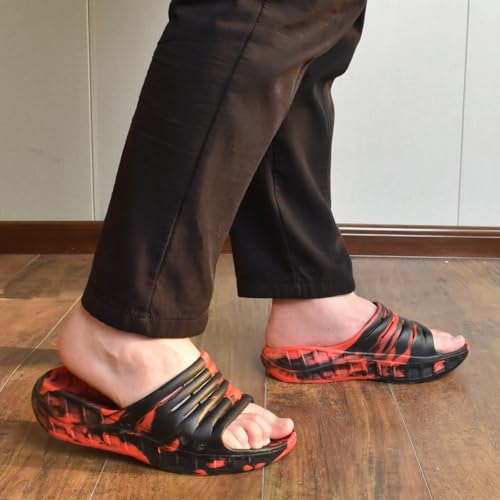 Image of KuaiLu Mens Recovery Sandals Orthotic Arch Support Open Toe Sport Slides Thick Cushion Orthopedic Plantar Fasciitis Slip On Wide Width Summer Pool Beach Waterproof