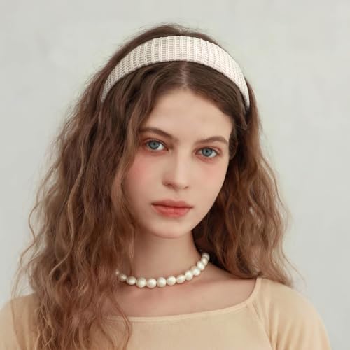 Image of DRESHOW 4 Pack Headbands for Women Thin Knitted Hairbands Turban Vintage Boho Head Bands Fashion Non Slip Head Wraps Hoop Hair Accessories