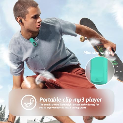 Image of 64GB Sport Clip on MP3 Player with Bluetooth- Superlight Mini MP3 Player(NO FM),Recorder, MicroSD Support, Shuffle Playback for Running, Cycling, Hiking, Climbing and Yoga