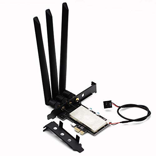 HUYUN BCM94360CSAX / BCM943602CS / BCM94331csax Adaptador WLAN a PCI-e 1x 16x para Desktop con antena WiFi de 6dBi para Hackintosh/Windows 7/8/10 miniatura 5