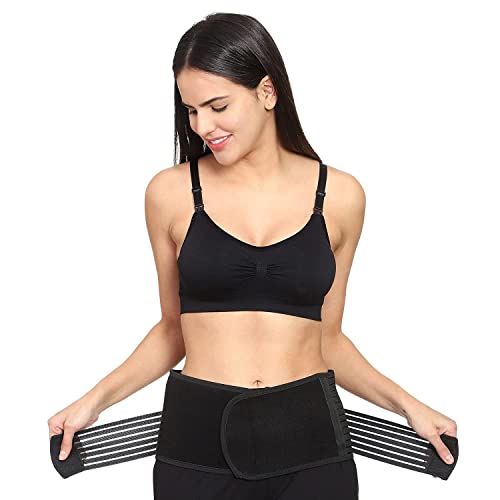 Image of 3 in 1 Maternity Postpartum Belly Support Band /Recovery Belly /Waist /Pelvis Belt, Breathable Post Pregnancy Belly Wrap Belt C-Section Recovery Shapewear (XX-Large Waist (43-48 Inches)) Black