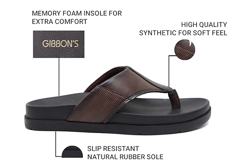 Image of GIBBON'S Series Men's Leather Sandals|Ethnic, Formal, Office Slipper for Man