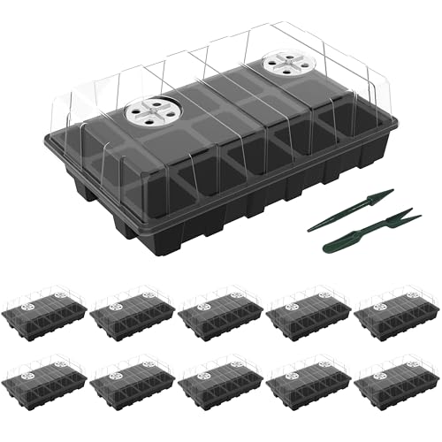 Gardzen 10-Pack Seed Starter Kits, Reusable Plant Germination Tra...