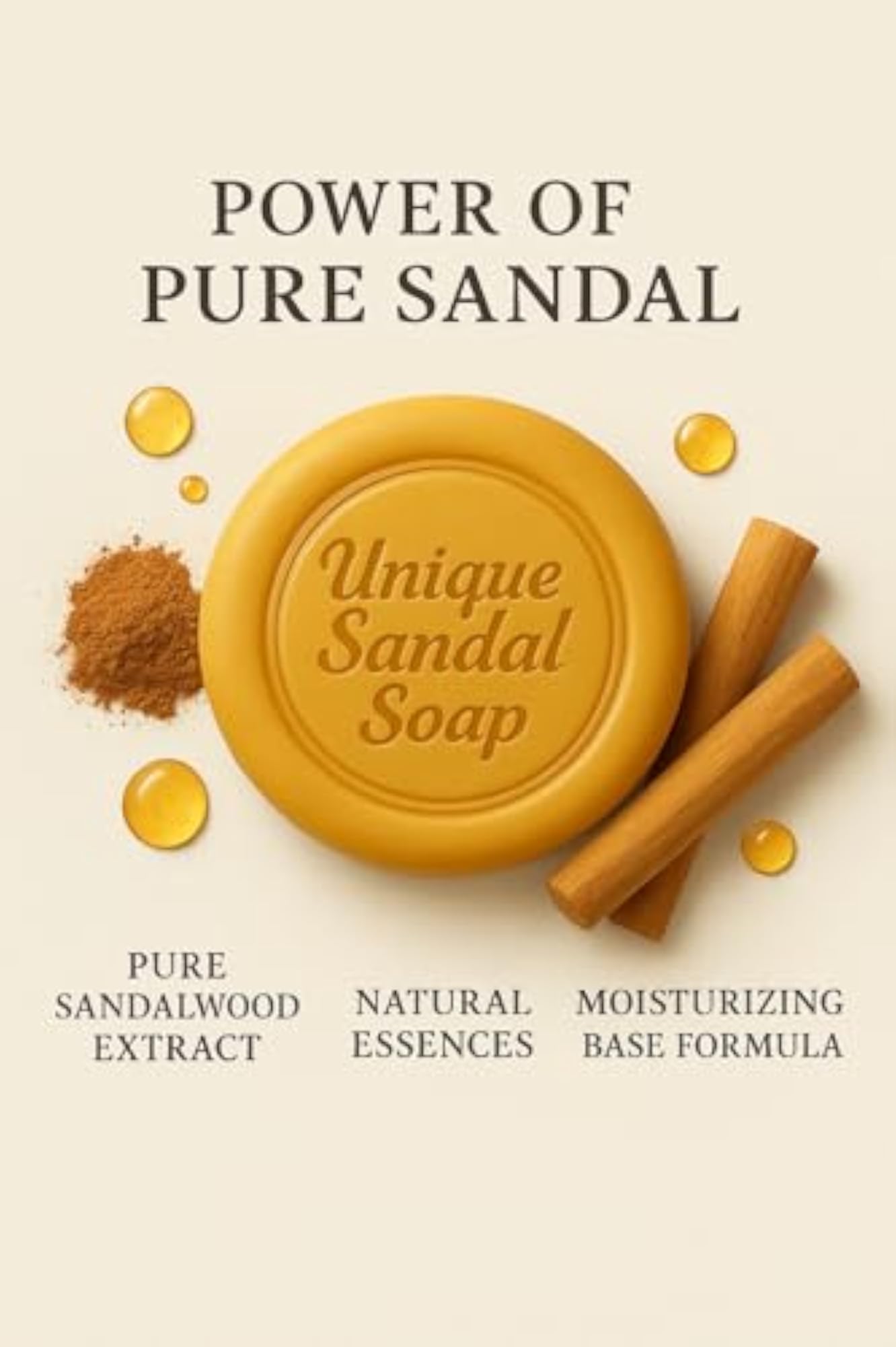 Mysore Unique Sandal Soap 150g, Pure Sandalwood Bathing Bar