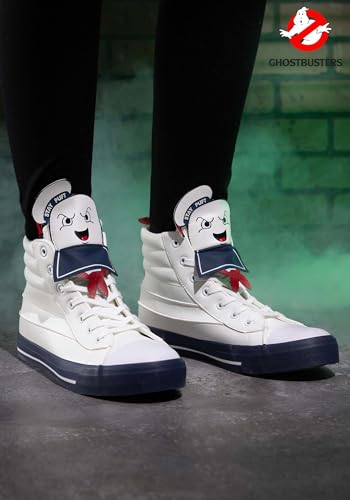 Ghostbusters Stay Puft Marshmallow Man Shoes for Adults - Faux Leather Sneakers with Embroidered Details & Rubber Soles2