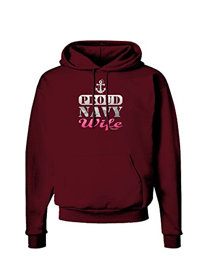 TOOLOUD Proud Navy Wife Dark Hoodie Sweatshirt Hooded Pullover Pockets