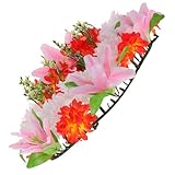 HIAKDOFT Couronne Funéraire Artificielle Délicate pour Cimetière Décoration de Tombe R...