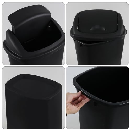 Caneca de basura para cocina 13 galones, 4 unidades, negro miniatura 3