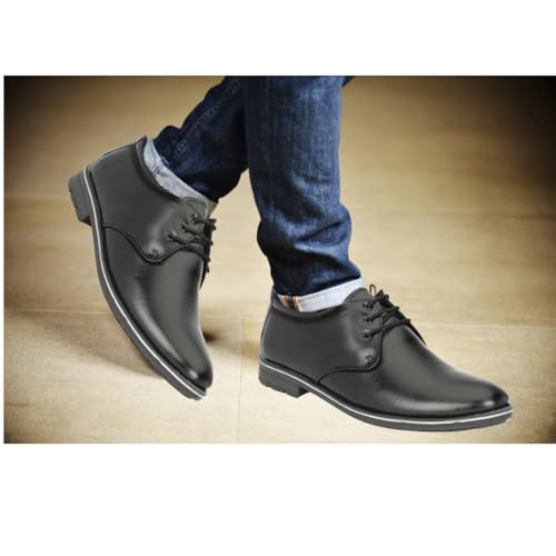 Image of Leatherful Formal Lace-up Derby Shoes for Men | Full Grain Leather | TPR Sole & Nappa Lining | Office, Party, All Occassion | Genuine Leather | Smart Casual - YKDB020BL1S-06