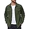 COOFANDY Men's Polar Fleece Shacket Long Sleeve Casual Button Down Shirt Jacket with Pockets, Dark Green, X-Large