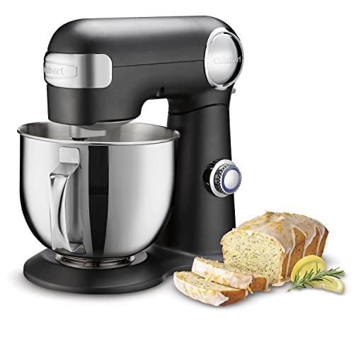 Cuisinart Stand Mixer, 12 Speed, 5.5 Quart Stainless Steel Bowl, Chef’s Whisk, Mixing Paddle, Dough Hook, Splash Guard w/ Pour Spout, Poppy Seed, SM-50PS