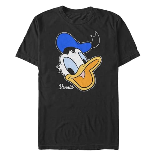 T-shirt Disney Donald Big Face 4XL noir vêtement grande taille homme grand